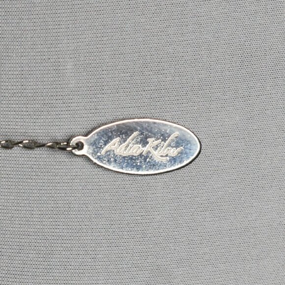 Adia Kibur Statement Necklace Bib Fringe Spikes Chain Rhinestones Silver Black - Picture 6 of 8